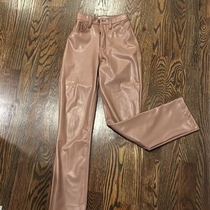 Abercrombie Curve love vegan leather 90s straight pant